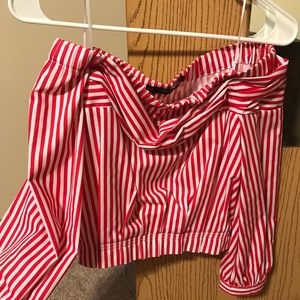 Zara off the shoulder crop top